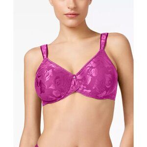 Wacoal Size 34D Pink Floral Lace Awareness Full-Figure Seamless Underwire Bra